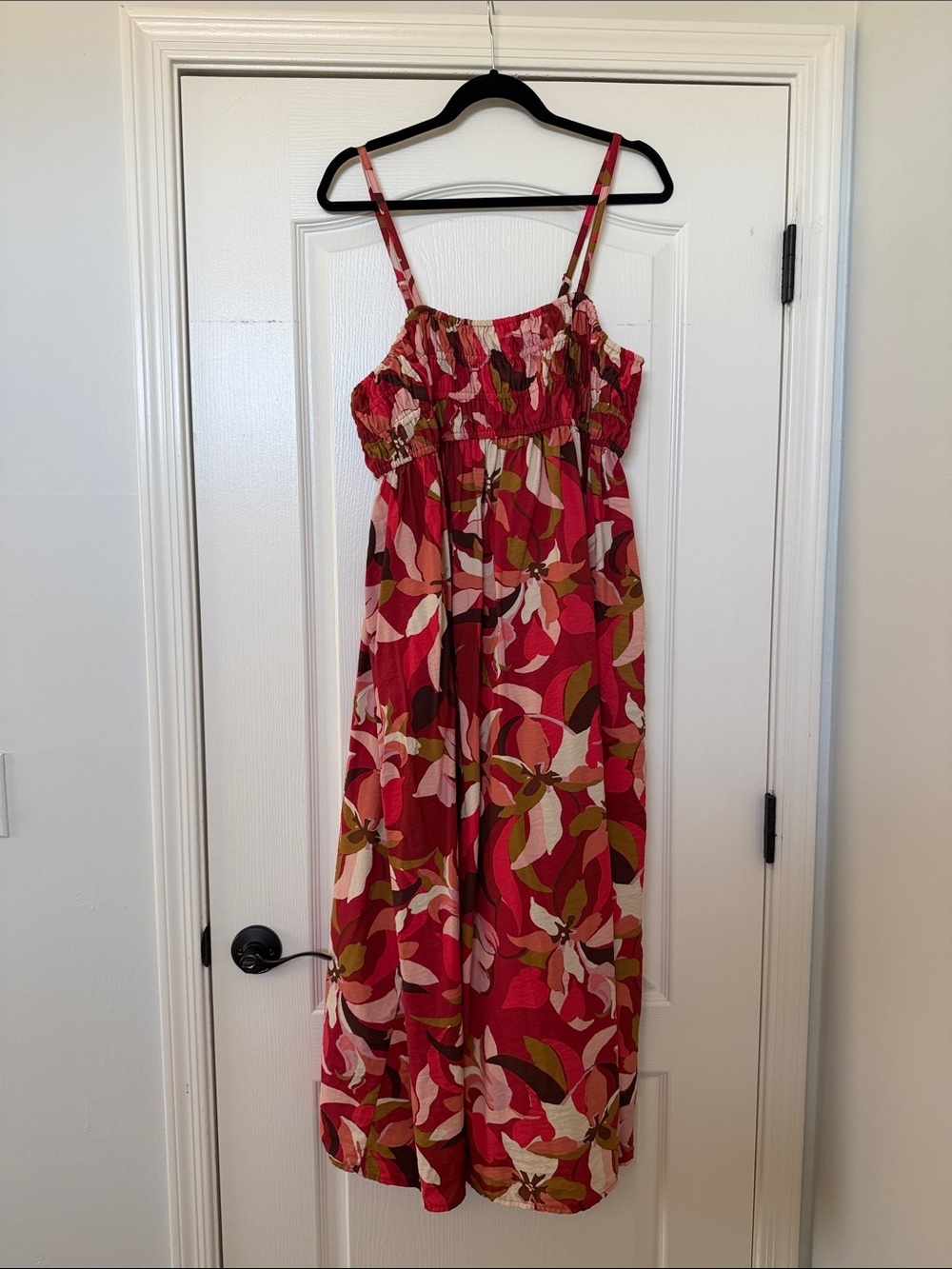 a new day Red Floral Smocked Maxi Dress - Picture 3 of 8